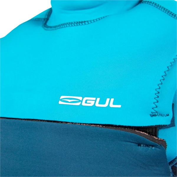 2026 Gul Junior Response 5/4mm Chest Zip Wetsuit RE1251 - Navy / Cyan
